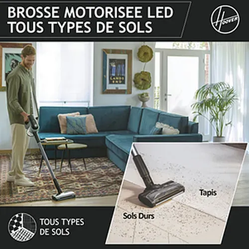 Aspirateur balai HOOVER HF413HE 011 - 240W - Noir vue d'ambiance 1
