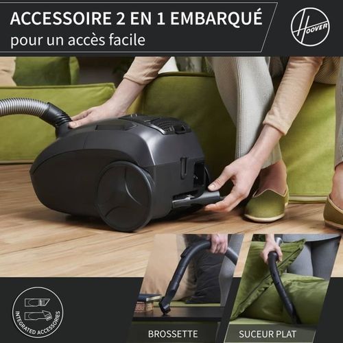 He1 - Aspirateur Traineau Avec Sac Compact Et Puissant - Grande Capacité 2,5l - Haute-performance