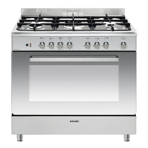 Piano de cuisson GLEM GEB96CIX 5 foyers  Inox vue de face