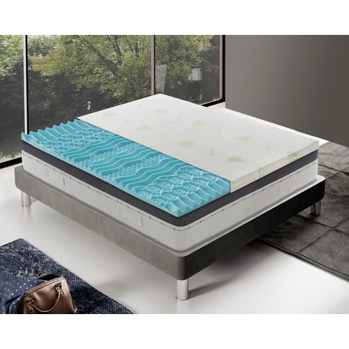 Surmatelas Mousse 200x200 - 5 Cm Mémoire De Forme 9 Zones De Confort