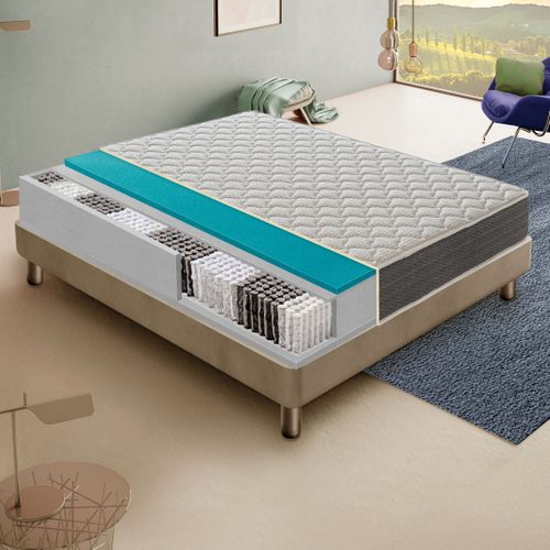 Matelas Ressorts Ensachés 80x190 Cm Alba Accueil Mémoire De Forme Epaisseur 30 Cm