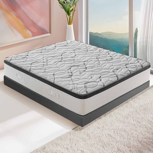 Matelas Mousse  140x190 Cm Deluxe - Epaisseur 15 Cm - Réversible - Côté Été/hiver