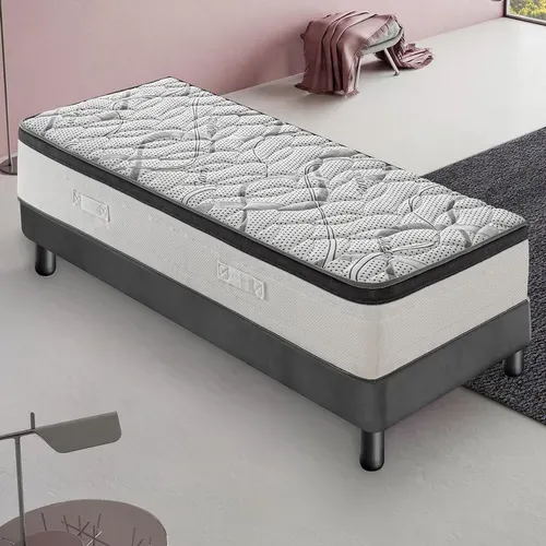Matelas Mousse  70x200 Cm Deluxe - Epaisseur 20 Cm - Réversible - Côté Été/hiver