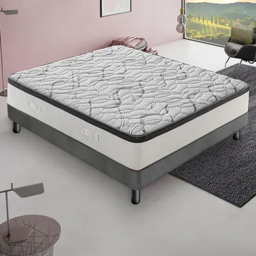 Matelas Mousse 180x200 Cm Deluxe - Epaisseur 20 Cm - Réversible - Côté Été/hiver