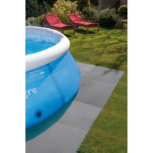 Lot De 9 Dalles De Protection De Sol Gre - En Mousse Gris Anthracite 50x50x0,8 Cm