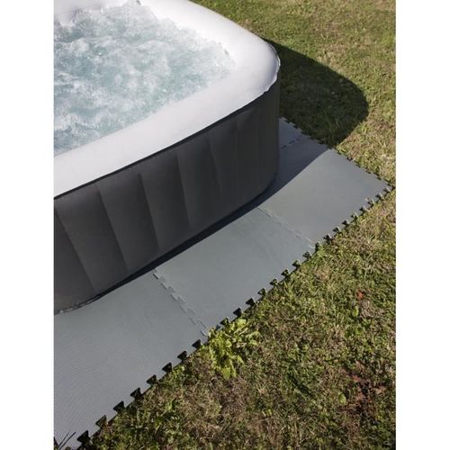 Lot De 9 Dalles De Protection De Sol Gre - En Mousse Gris Anthracite 50x50x0,8 Cm
