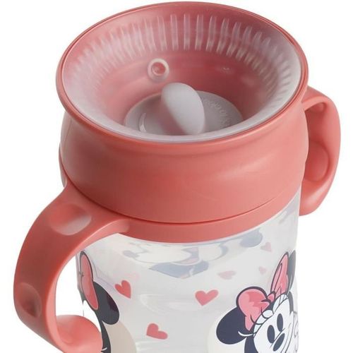 Tasse D'apprentissage 360° Minnie - 395 Ml, Anti-fuite, Ergonomique