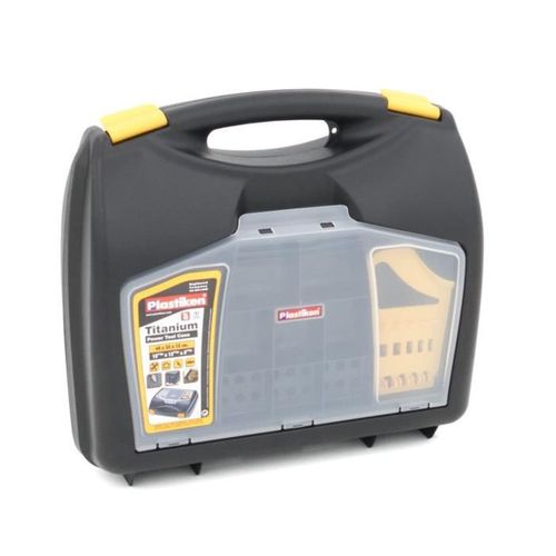 Mallette à Outils Noire 40 Cm Avec Plateau Et Poignée