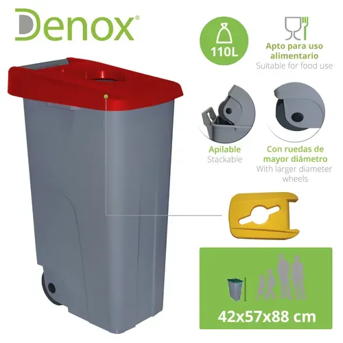 Conteneur Recyclage, 110 L, Rouge