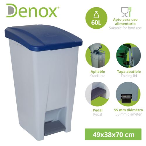 Conteneur Sélectif, 60 L, Bleu, Pead, Unique