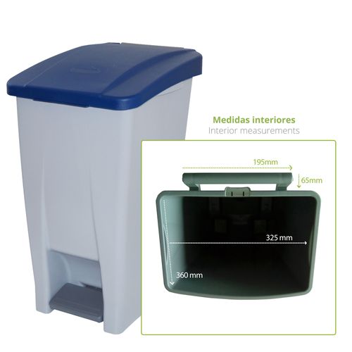 Conteneur Sélectif, 60 L, Bleu, Pead, Unique