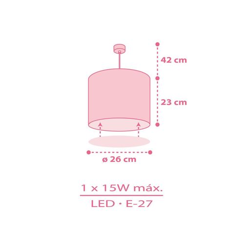 Dalber Lustre Chambre Lampe Suspension Enfand ballerine, 60912, E27, Rose