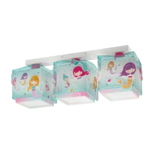 Plafonnier Enfant 3 Lumières Mermaids Sirènes