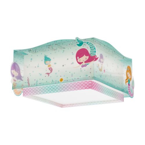 Dalber Lampe Suspension Enfant Sirènes Mermaids - Lustre Chambre Enfant Turquoise 63442