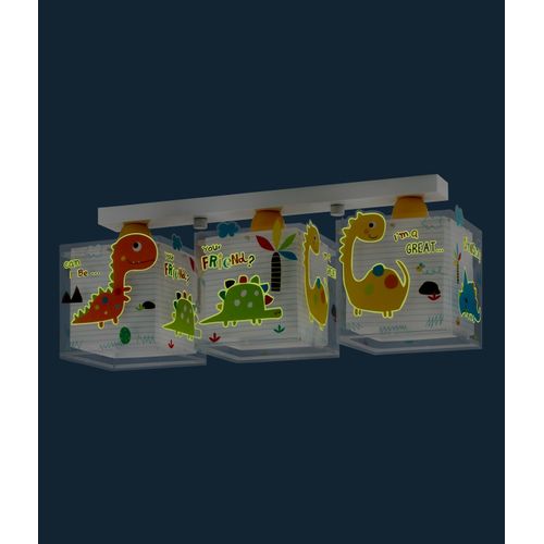 Plafonnier Pour Enfants à 3 Lampes Dinos Dinosaures