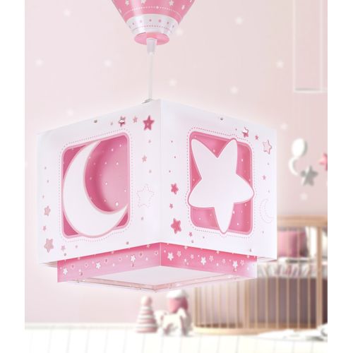 Lustre Et Lampe Suspension Enfant Moonlight Lune Et Étoiles Rose
