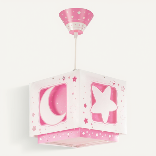 Lustre Et Lampe Suspension Enfant Moonlight Lune Et Étoiles Rose