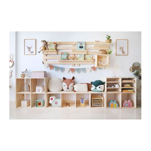 Etagère Cube En Pin Massif Avec Une Tablette - L36,2 Cm