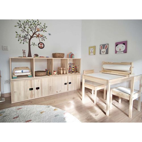 Étagère Cubes En Bois Brut Dinamic 4 Cases