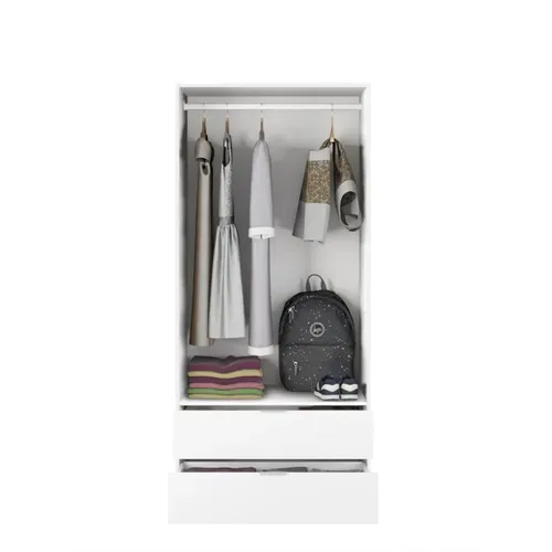 Armoire Penderie Fanny L81 X H180 cm - Blanc
