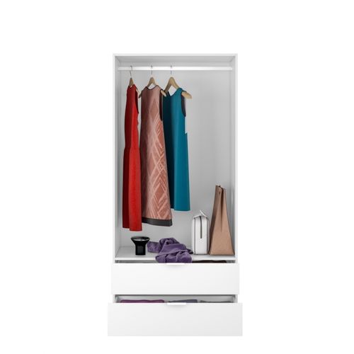 Armoire Penderie Fanny L81 X H180 cm - Blanc