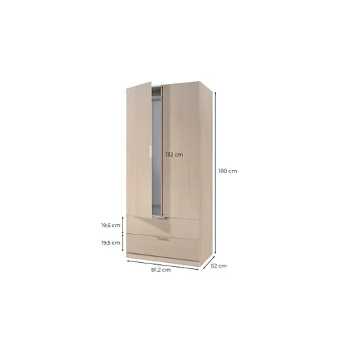 Armoire Penderie Fanny L81 X H180 cm - Blanc