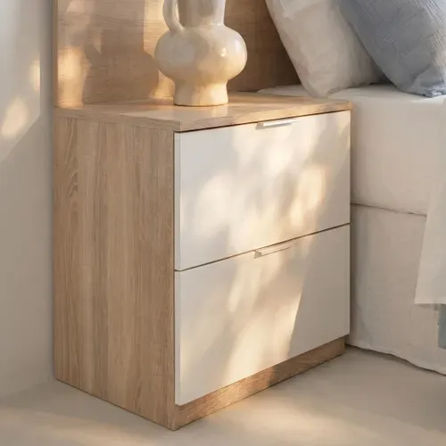 Tête de lit avec chevets 140/160 cm LINEA blanc