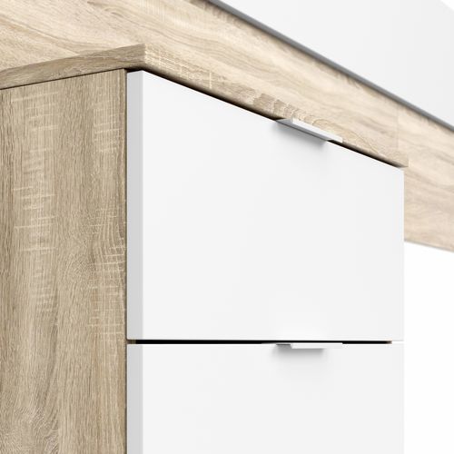 Tête de lit 2 chevets 4 tiroirs LINEA blanc