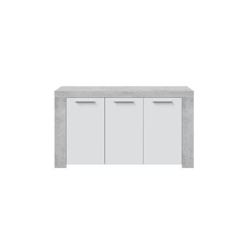 Buffet Wendy 3 Portes L144cm -  Blanc / Béton