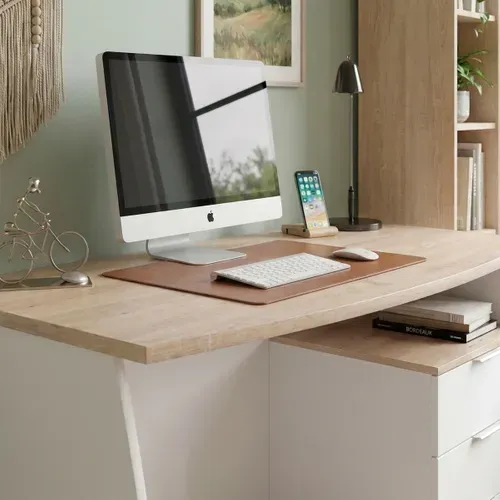 Bureau INK Blanc et imitation chêne