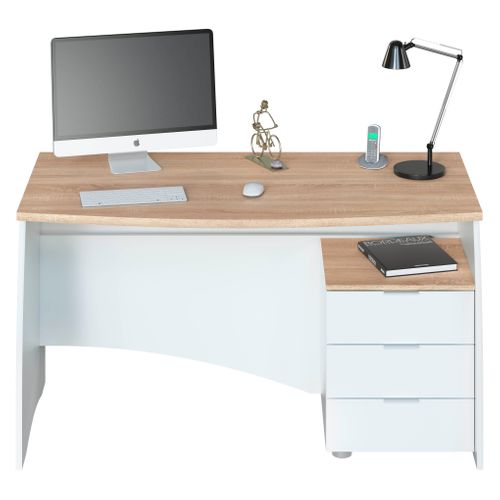 Bureau INK Blanc et imitation chêne