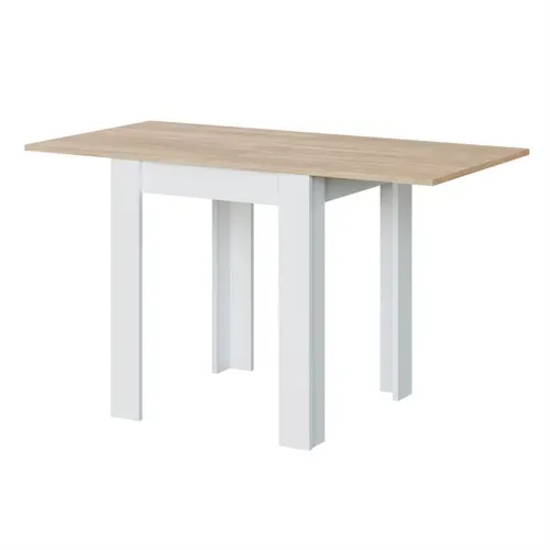Betty - Petite Table À Manger Cuisine Extensible L67/134 X P67cm - Bois Naturel Et Blanc