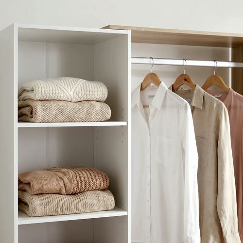 Kit dressing L. 158 cm CAMILA imitation chêne et blanc