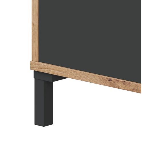 Table basse rectangulaire L.100 cm BERTILLE imitation chêne et anthracite