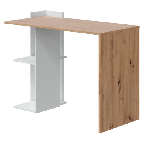 Bureau réversible KENIA imitation chêne et blanc