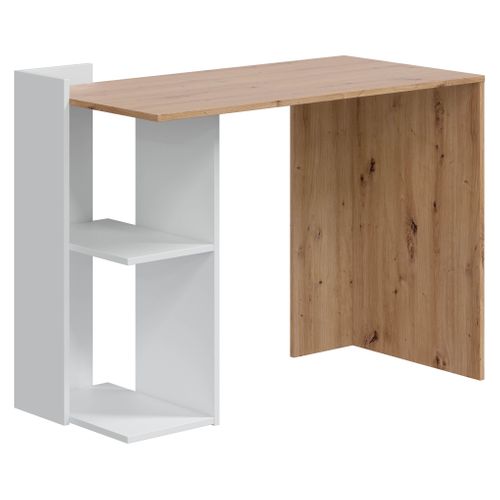 Bureau réversible KENIA imitation chêne et blanc