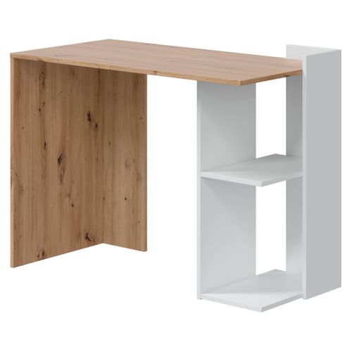 Bureau réversible KENIA imitation chêne et blanc