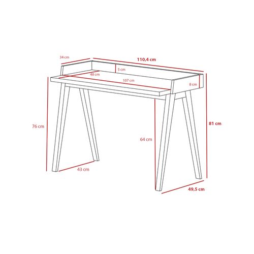 Bureau Fabriqué En Mélamine Et Hêtre Massif, Modéle Berlin En Couleur Noyer