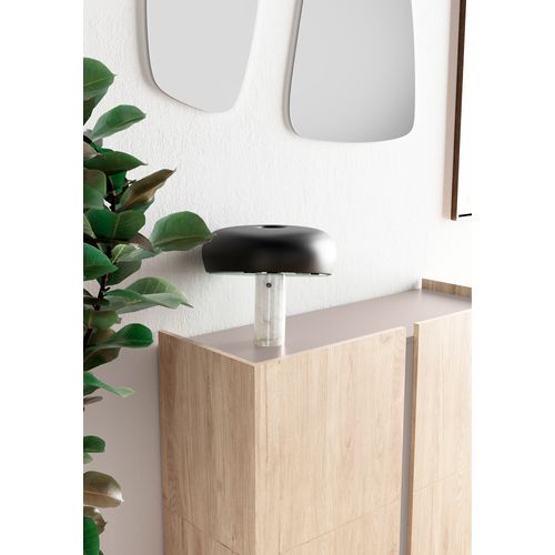 Meuble à Chaussures, Modèle Odda, Avec Deux Portes, En Couleur Chêne Clair Et Taupe