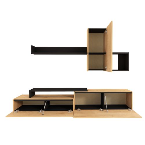 Meuble TV KASTLE Imitation chêne et Noir