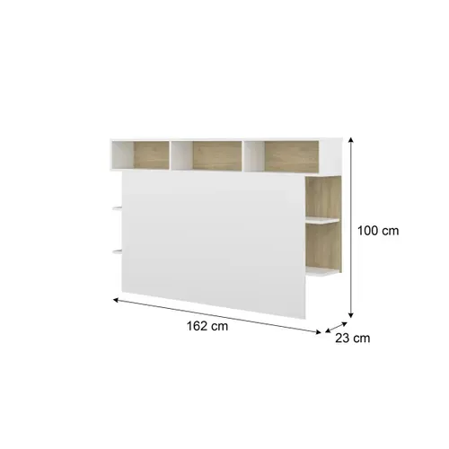 Tête de lit 160 cm HORIZON imitation chêne et blanc