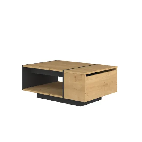 Table basse CUBE imitation chêne et noir