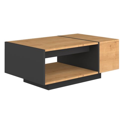 Table basse CUBE imitation chêne et noir