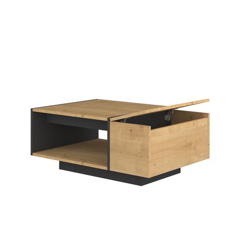 Table basse CUBE imitation chêne et noir