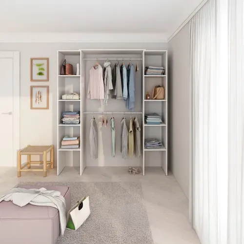 Kit dressing L. 180 cm ANYA blanc vue d'ambiance 1