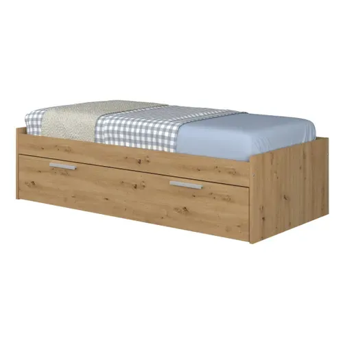 Lit gigogne 2x 90x190 cm MATHEO imitation chêne