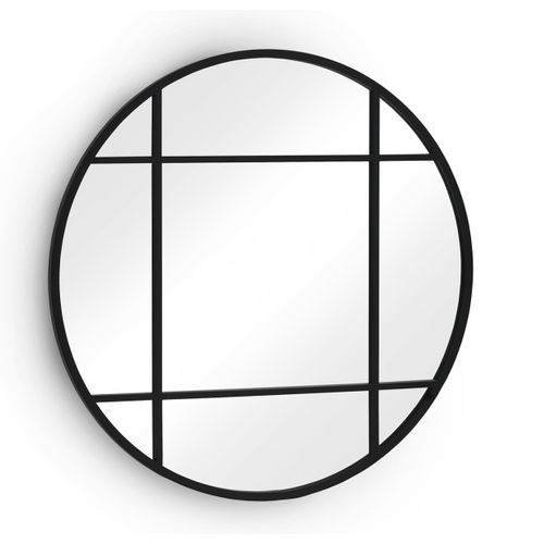 Miroir Rond Diamètre 120 Avec Structure Métallique Noire
