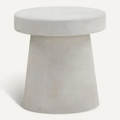 Table Basse En Polyrésine Couleur Ciment Blanc