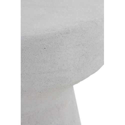 Table D'appoint En Polyrésine Couleur Ciment Blanc