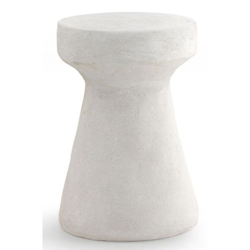 Table D'appoint En Polyrésine Couleur Ciment Blanc